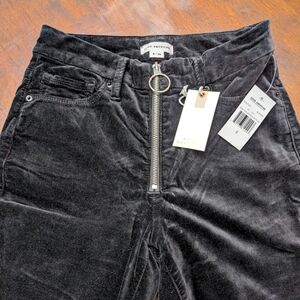 Good American - Good Legs, Exposed Zipper Black Velvet